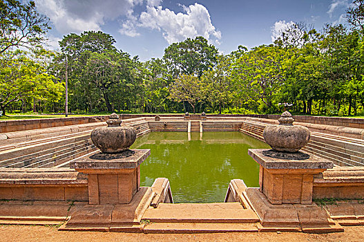 相似,水塘,复杂,阿努拉德普勒,世界遗产,斯里兰卡,亚洲