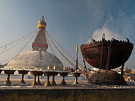 宗教,正面,佛塔,加德满都,尼泊尔,南亚