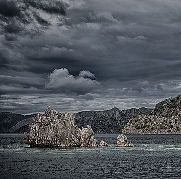 菲律宾,风景,悬崖,漂亮,天堂湾,热带,泻湖