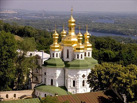 乌克兰,基辅,寺院,洞穴,教堂,上帝,母兽,出生,河,背景,2004年