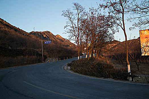 山,山路,弯道,冬天