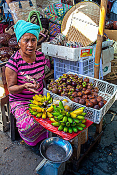 香蕉,蛇,水果,蛇皮,手掌,街景,乌布,巴厘岛,印度尼西亚,亚洲