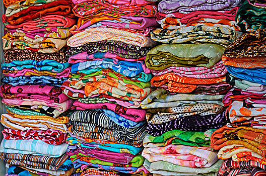 毛里塔尼亚,中央市场,堆积,衣服