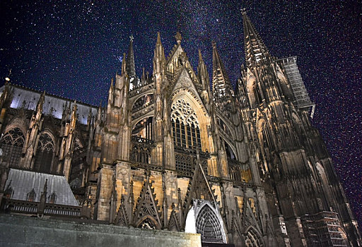 德国科隆,大教堂,夜景