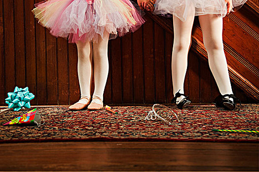 下部,女孩,穿,芭蕾舞短裙