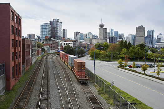 铁轨,盖斯镇,温哥华,不列颠哥伦比亚省,加拿大