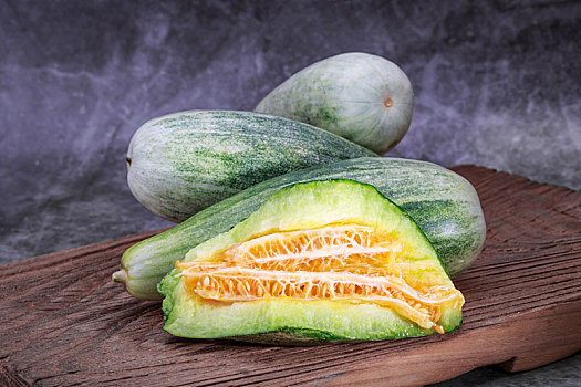 羊角蜜,羊角脆甜瓜,棚拍特写