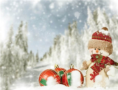 圣诞节,背景,雪人,雪地