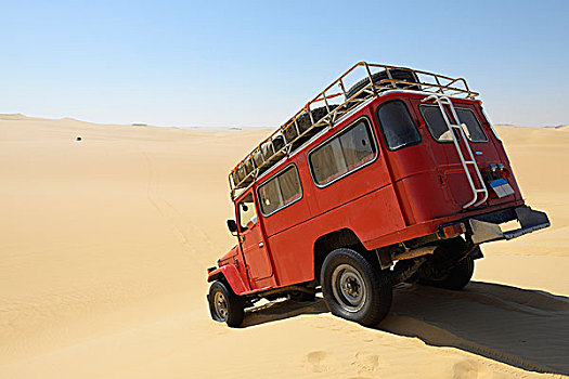 四轮驱动,沙子,海洋,利比亚沙漠,撒哈拉沙漠,埃及,北非,非洲