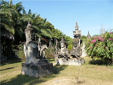 老挝,万象,花园,佛