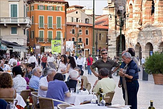 客人,餐馆,维罗纳,威尼斯,意大利,欧洲
