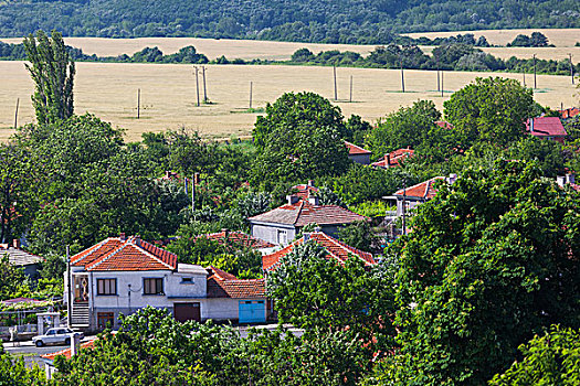 保加利亚,中心,山,城镇景色