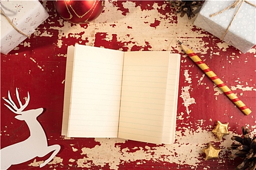 圣诞节,概念,书写纸,鹿,复古,模版