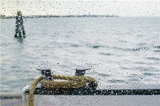 雨,玻璃,船