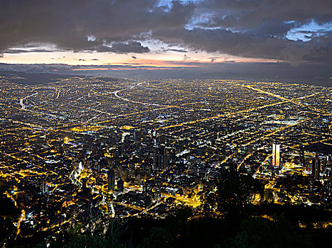 市中心,黄昏,风景,波哥大,哥伦比亚,南美