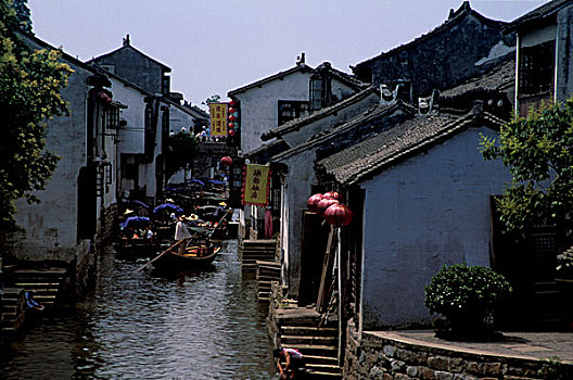 大运河,古老,同里,靠近,上海,中国