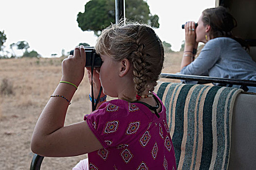 孩子,双筒望远镜,肯尼亚,非洲