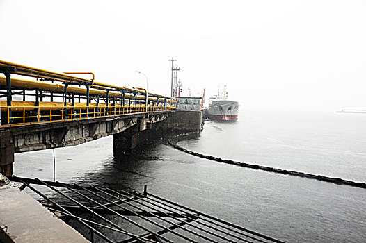 秦皇岛,港口,设施,油码头,管道,轮船,工业,运输,企业,钢结构