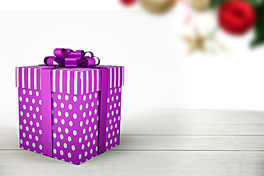 紫色,圣诞礼物,丝带,白色背景,背景
