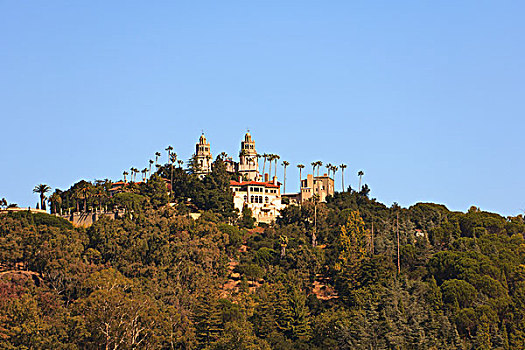 赫斯特城堡,地中海,风格,宅邸,山,靠近,加利福尼亚,美国