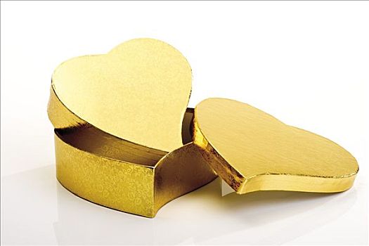 金色,心形,礼盒