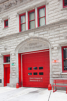 红色,门,消防队,引擎,芝加哥,美国