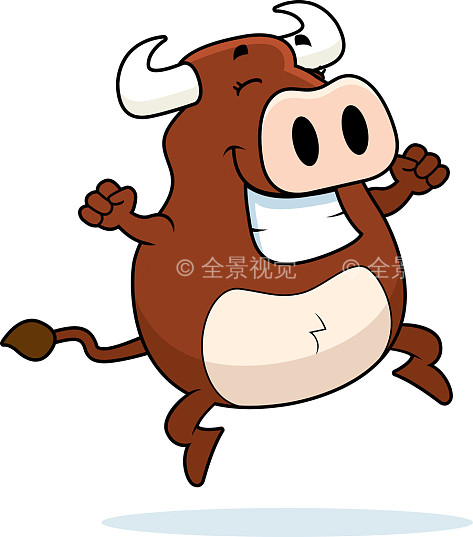 公牛,跳跃,高兴,卡通_高清图片_全景视觉