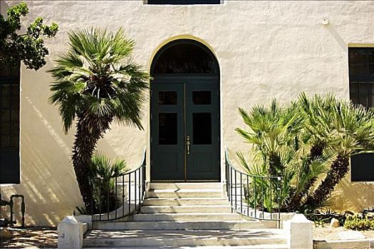 拱形,入口,粉饰灰泥,建筑,圣地亚哥,加利福尼亚,美国