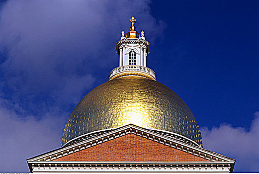 黄金,圆顶,马萨诸塞州议会大厦,波士顿,马萨诸塞,美国