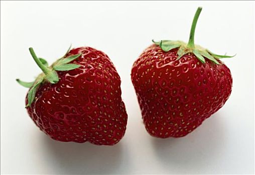 两个,成熟,草莓