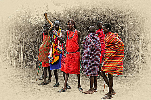 马萨伊,正面,马赛马拉国家保护区,肯尼亚,非洲