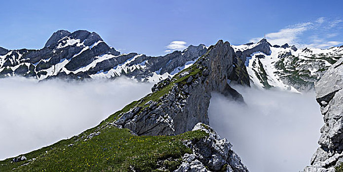 山峦,山脉,瑞士,欧洲