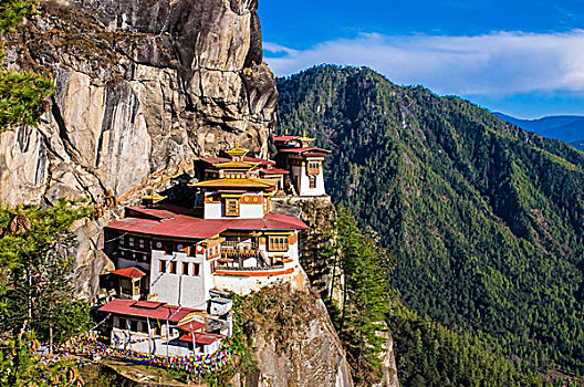 寺院,悬挂,悬崖,不丹