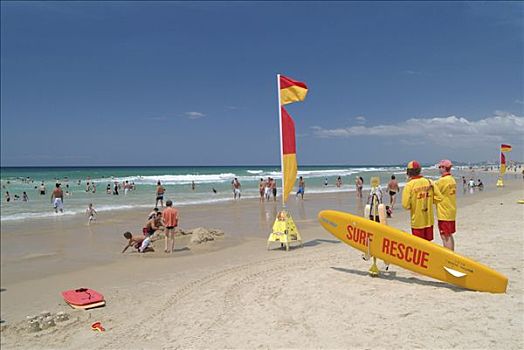 救生员,冲浪者天堂,海滩,昆士兰,澳大利亚