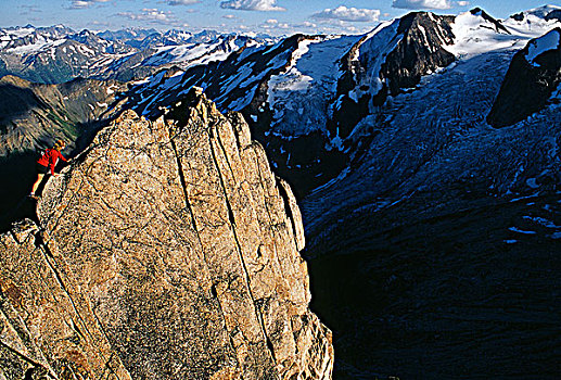 女人,顶峰,山脊,尖顶,巴格布省立公园,不列颠哥伦比亚省,加拿大