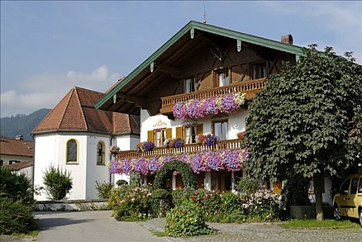 房子,上巴伐利亚,德国,欧洲