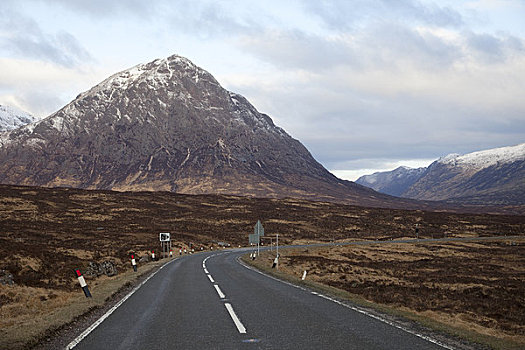 道路,通过,山峦,叩依谷,高地地区,苏格兰