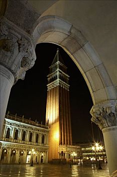 夜晚,威尼斯,意大利