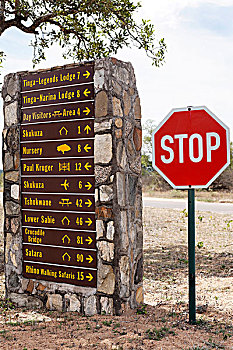 道路,标识,信息,克鲁格国家公园,北方省,南非