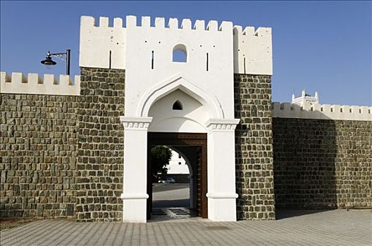 历史名城,墙壁,大门,马斯喀特,阿曼苏丹国,阿拉伯,中东