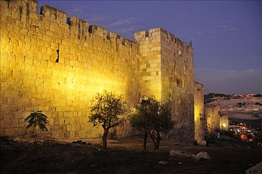城墙,耶路撒冷,以色列,近东,东方