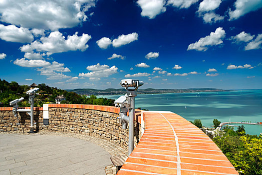 风景,巴拉顿湖,蒂哈尼,匈牙利