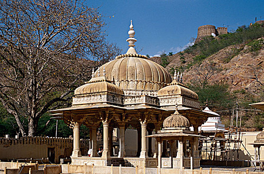 脚扎,墓地,皇家,斋浦尔,拉贾斯坦邦,印度,亚洲