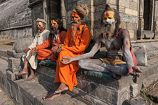 苦行僧,修行,神圣,男人,帕斯帕提那神庙,加德满都,尼泊尔,亚洲