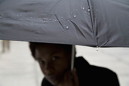 雨滴,伞,女人,背景