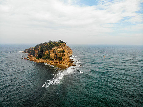 航拍辽宁大连棒棰岛宾馆风景区