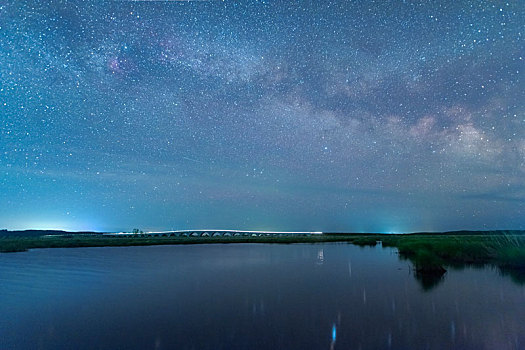 兴凯湖湿地公园星空璀璨