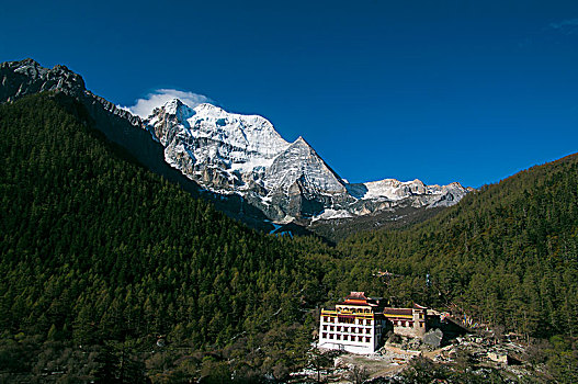 雪山下的喇嘛寺
