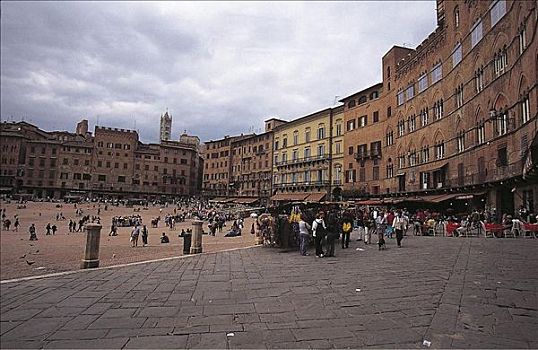 坎波广场,赭色,托斯卡纳,意大利,欧洲,世界遗产