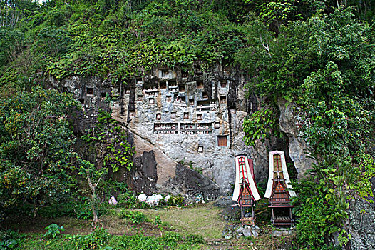 石头,陵墓,画廊,先辈,靠近,苏拉威西岛,印度尼西亚,东南亚